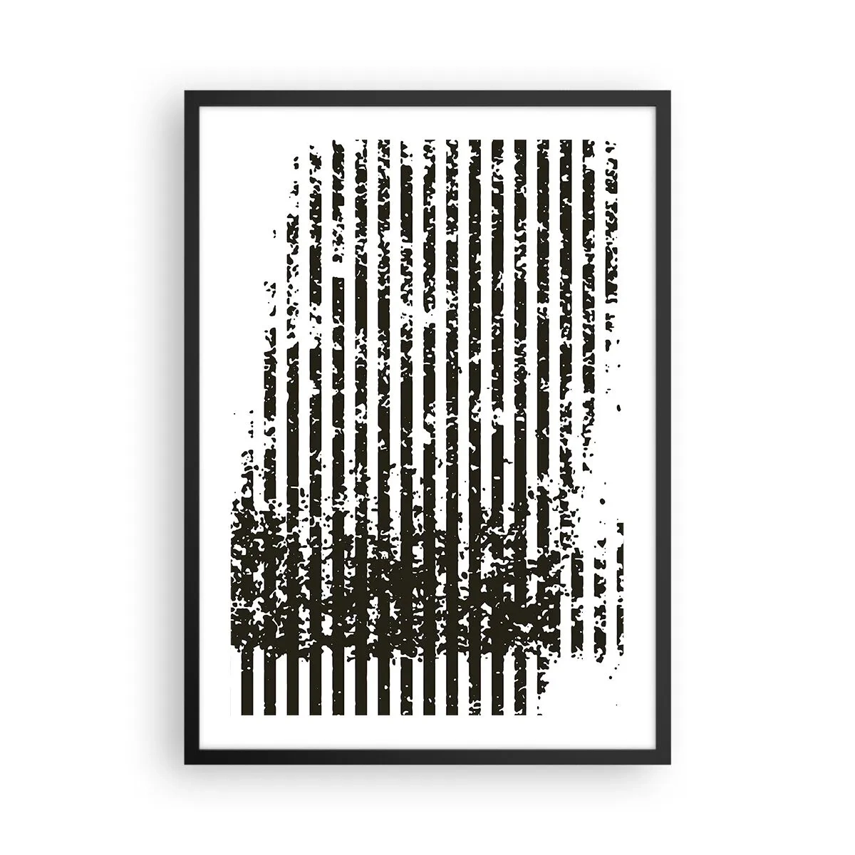 Affisch i svart ram - Abstrakt mönster med linjer och textur - 50x70cm - Rytm och brus - Modern väggdekoration för vardagsrum och sovrum ARTTOR
