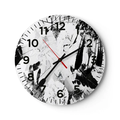 Väggklocka - Klocka på glas - Höst i negativet - 40x40 cm