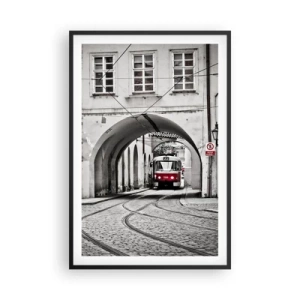 Affisch i svart ram - Genom stadens labyrint - 61x91 cm