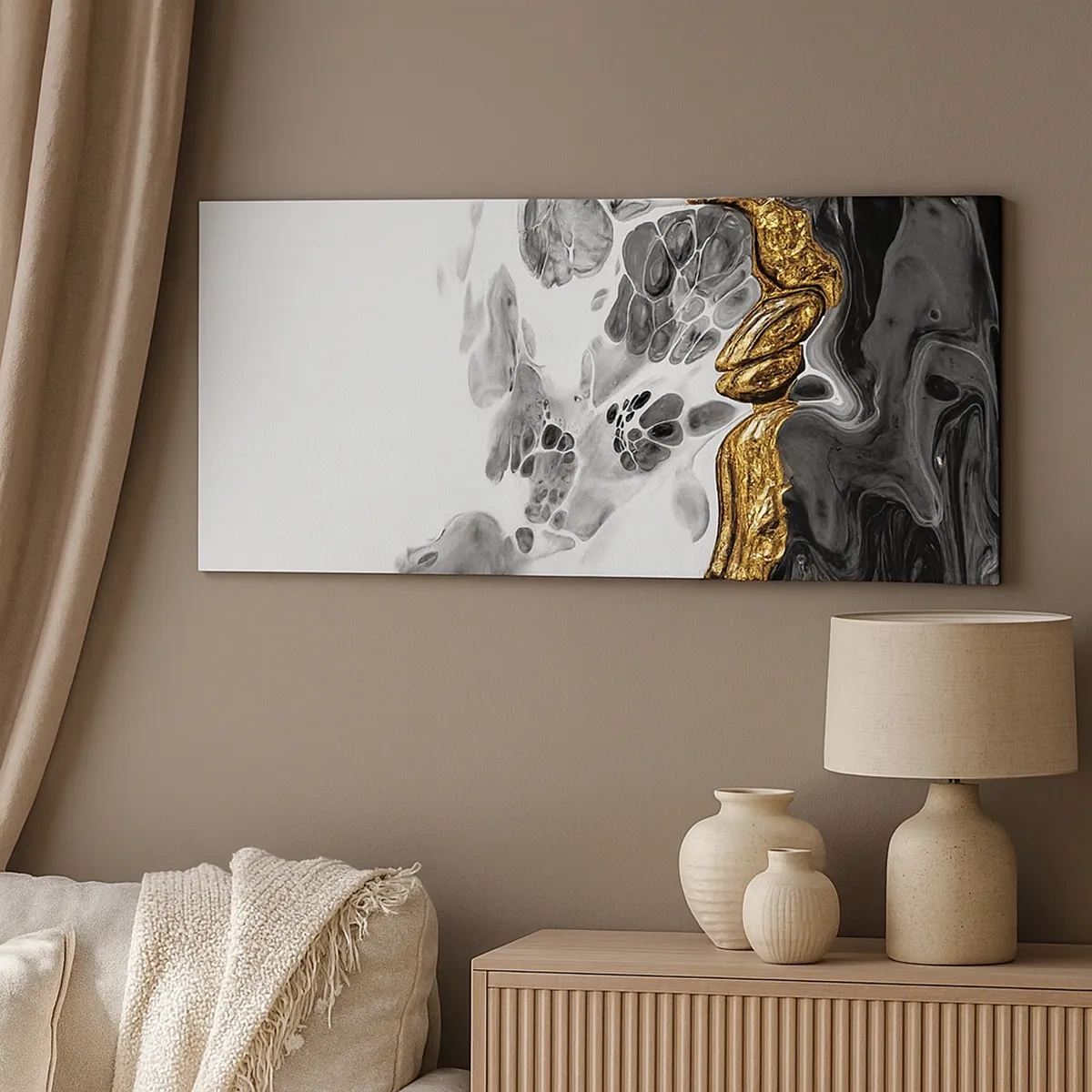 Canvastavla - Bild på duk - Organisk komposition - 30x30 cm