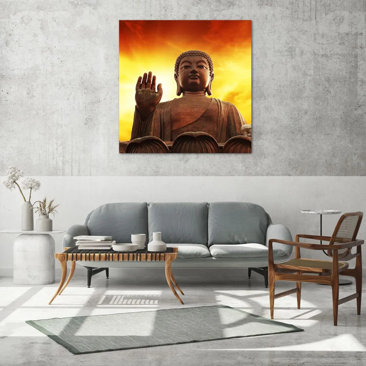Glastavla - Bild på glas - Ljuslugnet - 70x70 cm
