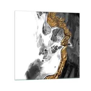 Glastavla - Bild på glas - Organisk komposition - 50x50 cm