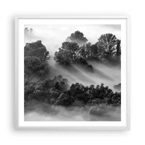 Affisch i vit ram - Stiger ur sömnen - 60x60 cm