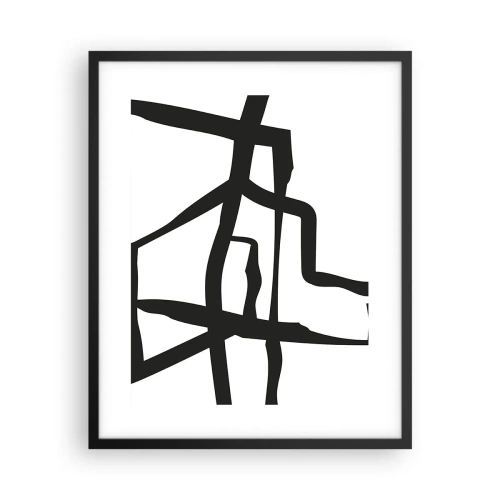 Affisch i svart ram - Svartvit konstruktion - 40x50 cm