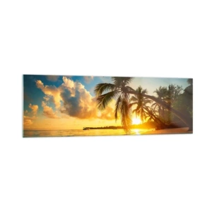 Glastavla - Bild på glas - Karibisk dröm - 160x50 cm