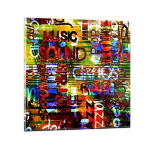 Glastavla - Bild på glas - Ljudets alla färger - 50x50 cm