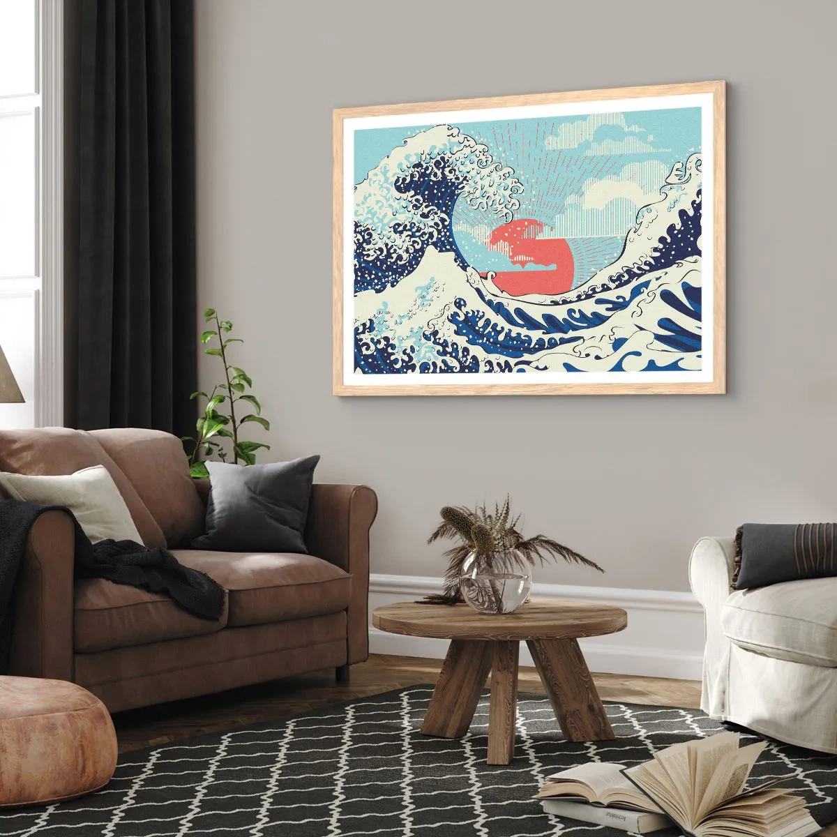 Affisch i ram av ljusek - Ur japanska inspirationer - 100x70 cm