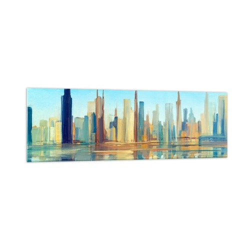 Glastavla - Bild på glas - Solig metropol - 160x50 cm