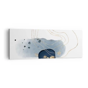 Canvastavla - Bild på duk - Blå-guld fantasi - 140x50 cm