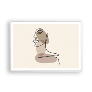 Affisch i vit ram - Skönhetens säkra linje - 100x70 cm