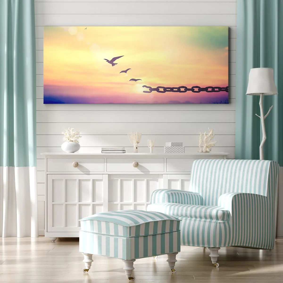 Canvastavla - Bild på duk - Frihetens seger - 160x50 cm