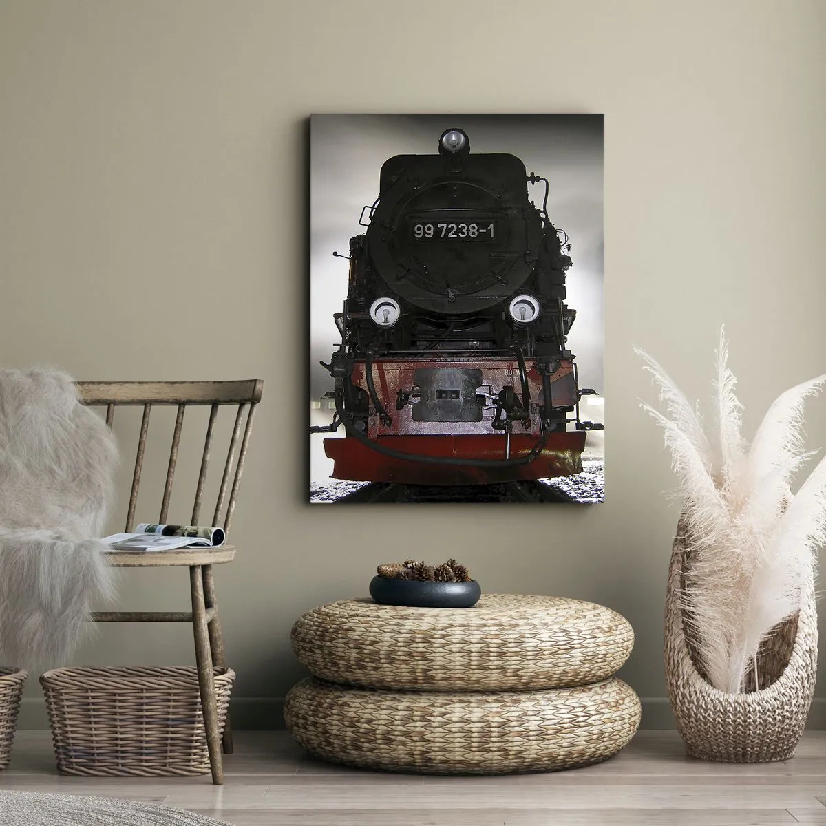 Canvastavla - Bild på duk - Står och stjäler, andas och blåser - 50x70 cm