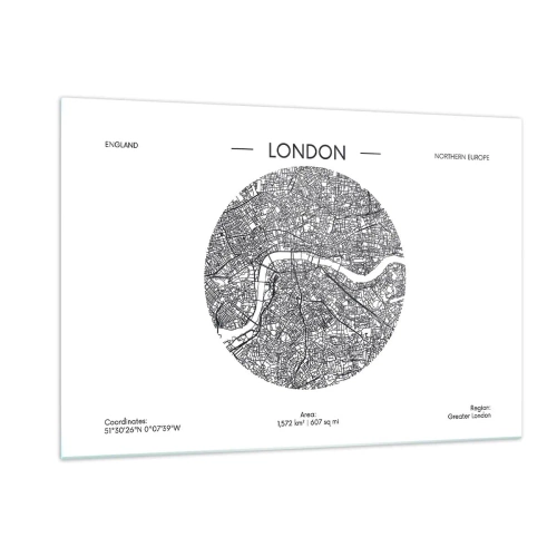 Glastavla - Bild på glas - Londons anatomi - 120x80 cm