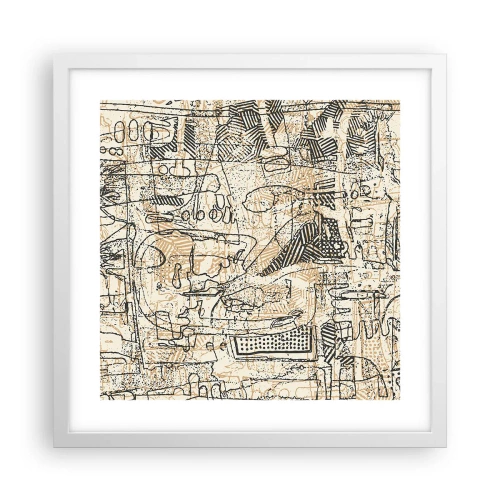 Affisch i vit ram - Väntar på avkodning - 40x40 cm