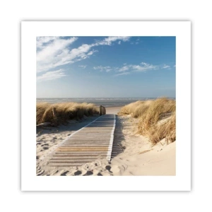 Affisch - Bortom sanddynan, i gräsets brus - 40x40 cm