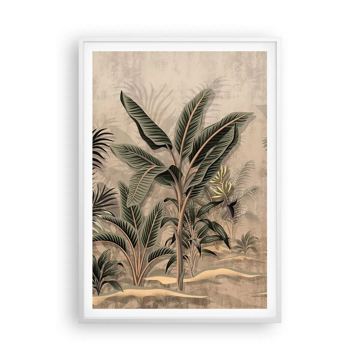 Affisch i vit ram - Bild i kolonial stil - 70x100 cm
