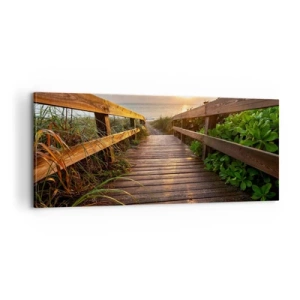 Canvastavla - Bild på duk - Direkt till stranden - 100x40 cm
