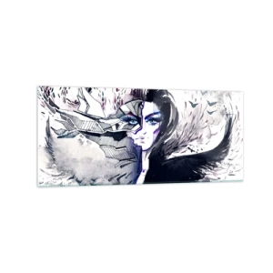 Glastavla - Bild på glas - Demonisk och vacker - 120x50 cm