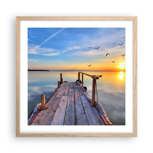 Affisch i ram av ljusek - Gå mot solen - 50x50 cm