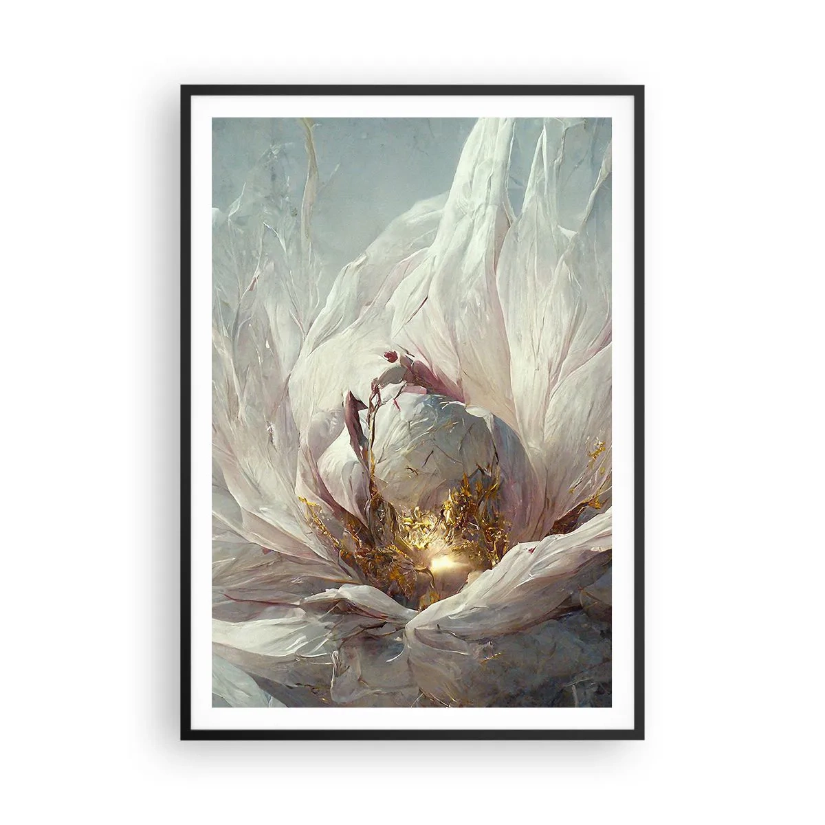 Affisch i svart ram - Blommar en gång på hundra år - 70x100 cm