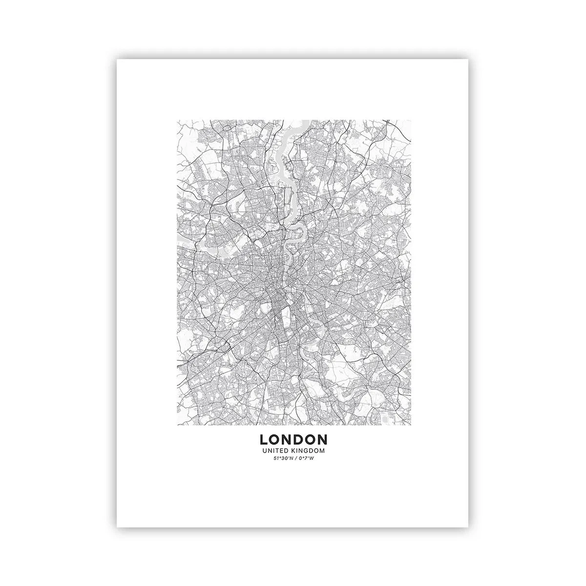 Affisch - Karta över London-labyrinten - 30x40 cm
