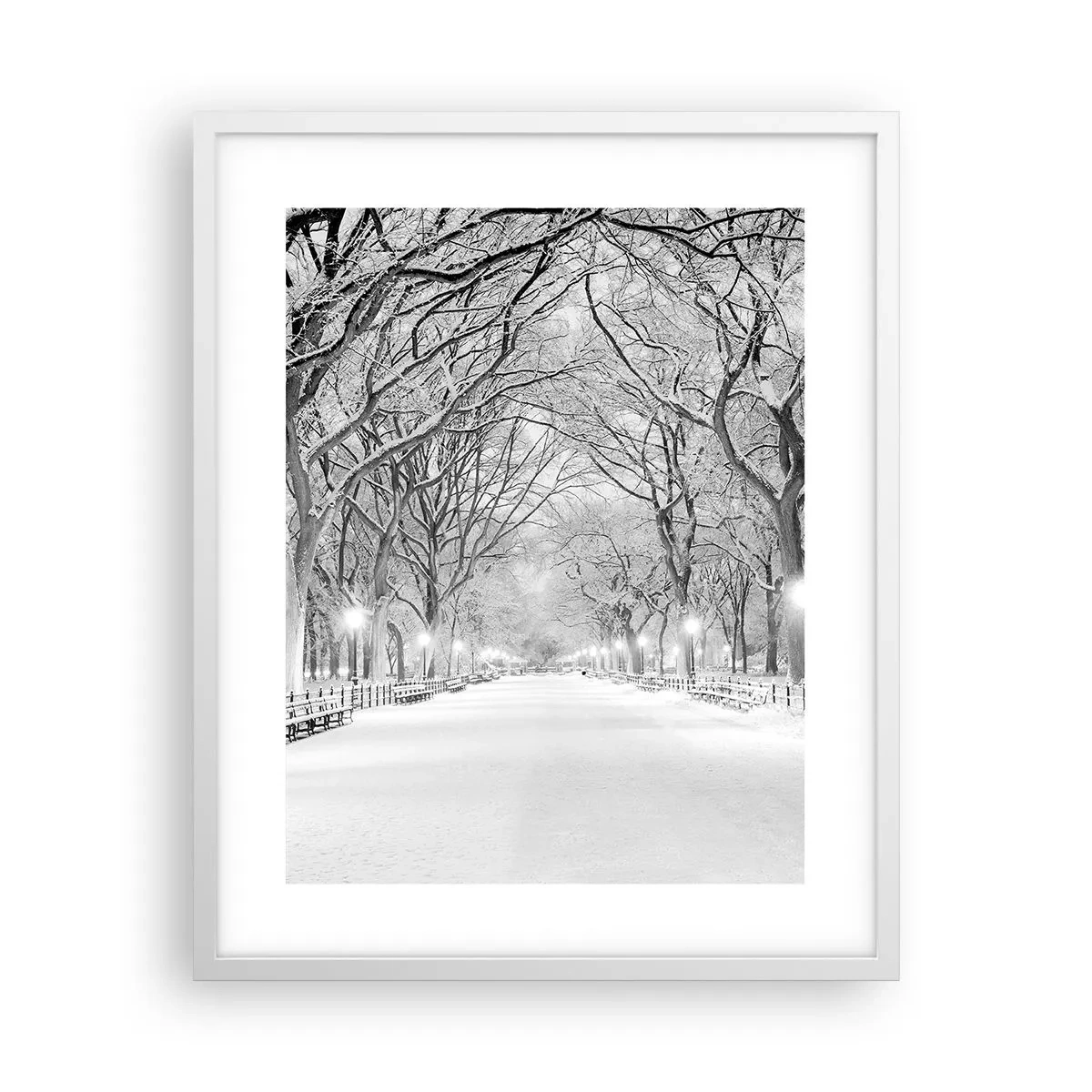 Affisch i vit ram - De fyra årstiderna - vinter - 40x50 cm