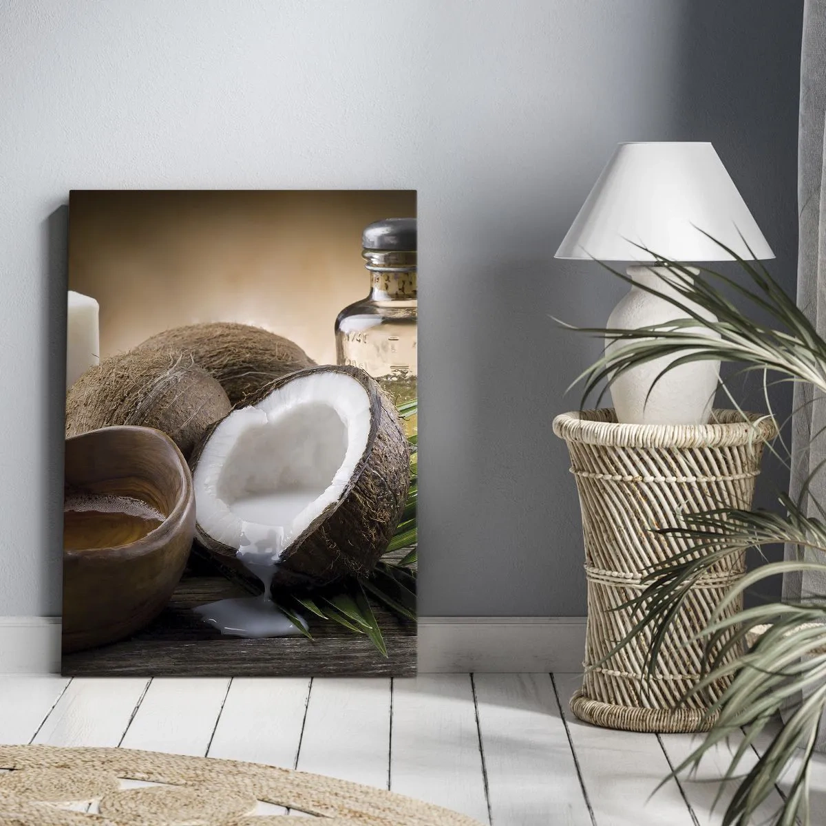 Canvastavla - Bild på duk - Hälsa från tropiska öar - 65x120 cm