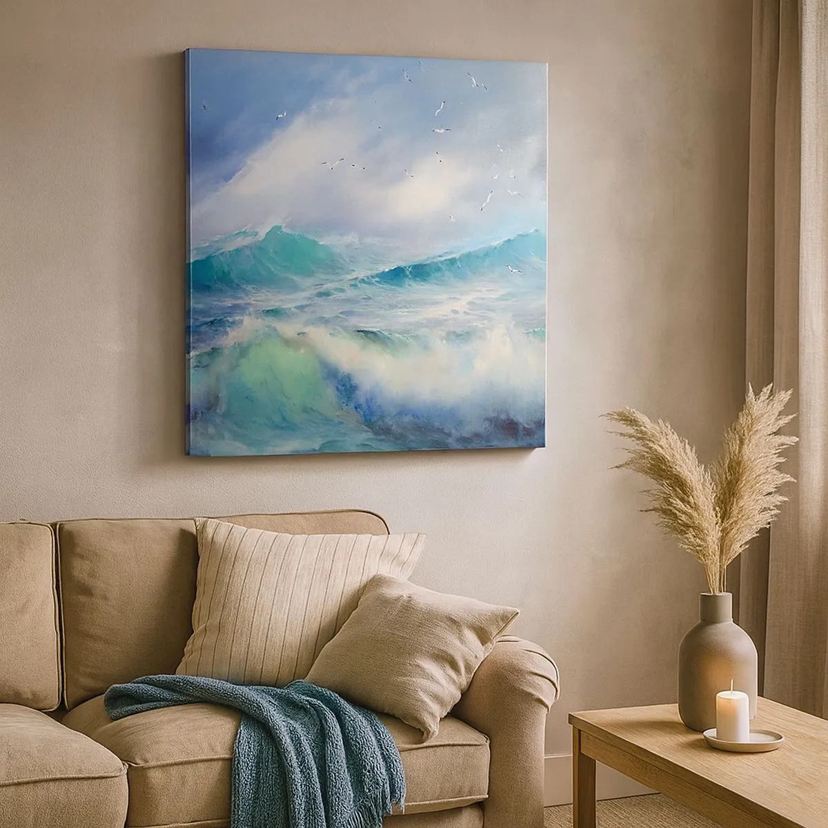 Canvastavla - Bild på duk - "Orkanen vrålade med triumf…' - 30x30 cm