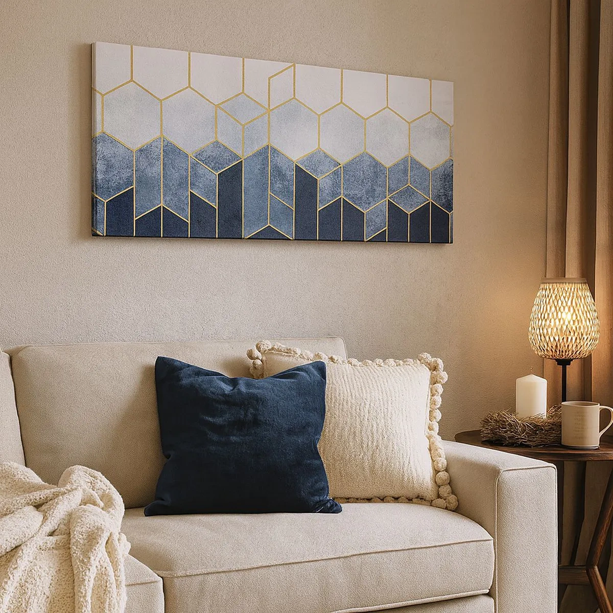 Canvastavla - Bild på duk - Komposition i synkoprytm - 100x40 cm