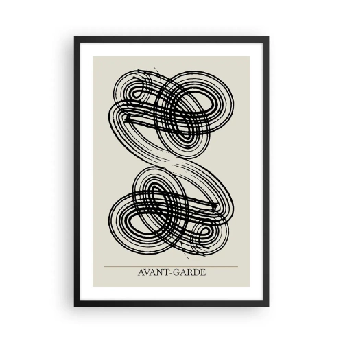 Affisch i svart ram - Abstrakt komposition av avantgardistiska linjer - 50x70cm - Det kom ut spontant - Modern väggdekoration för vardagsrum och sovrum ARTTOR