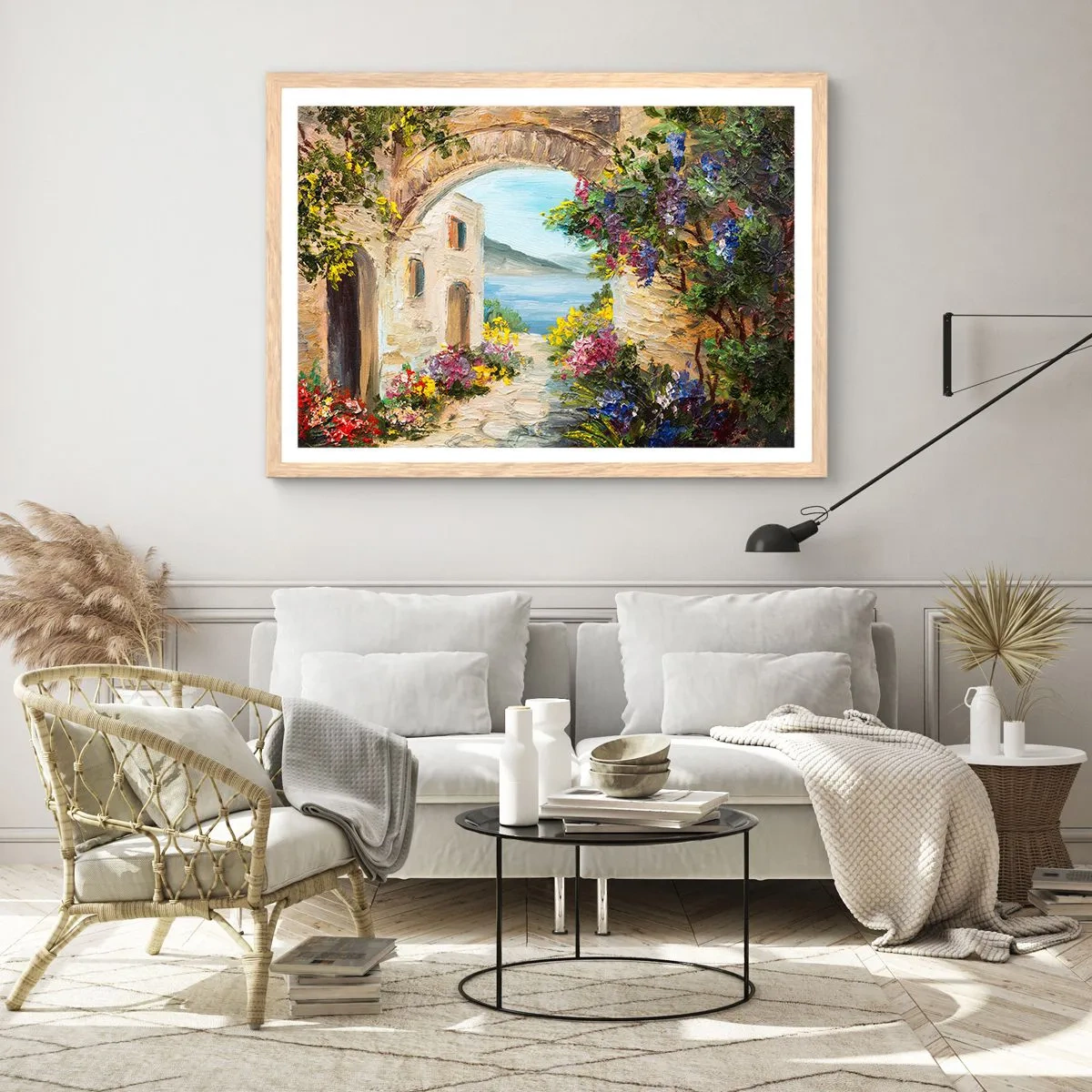 Affisch i ram av ljusek - Kustprovinsens charm - 91x61 cm