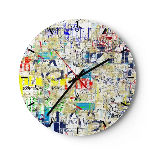 Väggklocka - Klocka på glas - Helt enkelt gläder ögonen - 40x40 cm