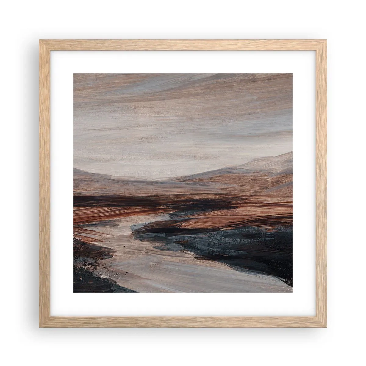 Affisch i ram av ljusek - Fridfull dal - 40x40 cm