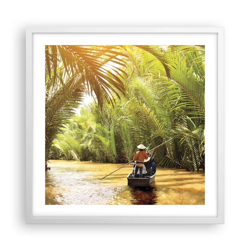 Affisch i vit ram - Genom en palmravin - 50x50 cm