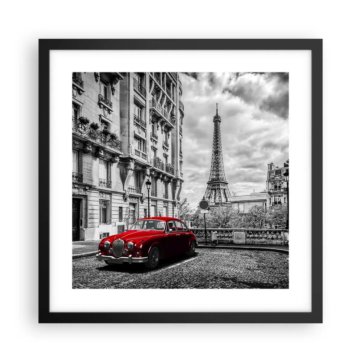 Affisch i svart ram - Rovdjuret i staden - 40x40 cm