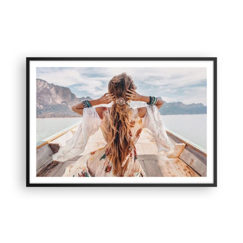 Affisch i svart ram - På väg mot lycka - 91x61 cm