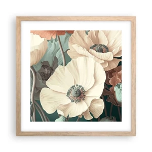 Affisch i ram av ljusek - Viskningar av vallmo - 40x40 cm