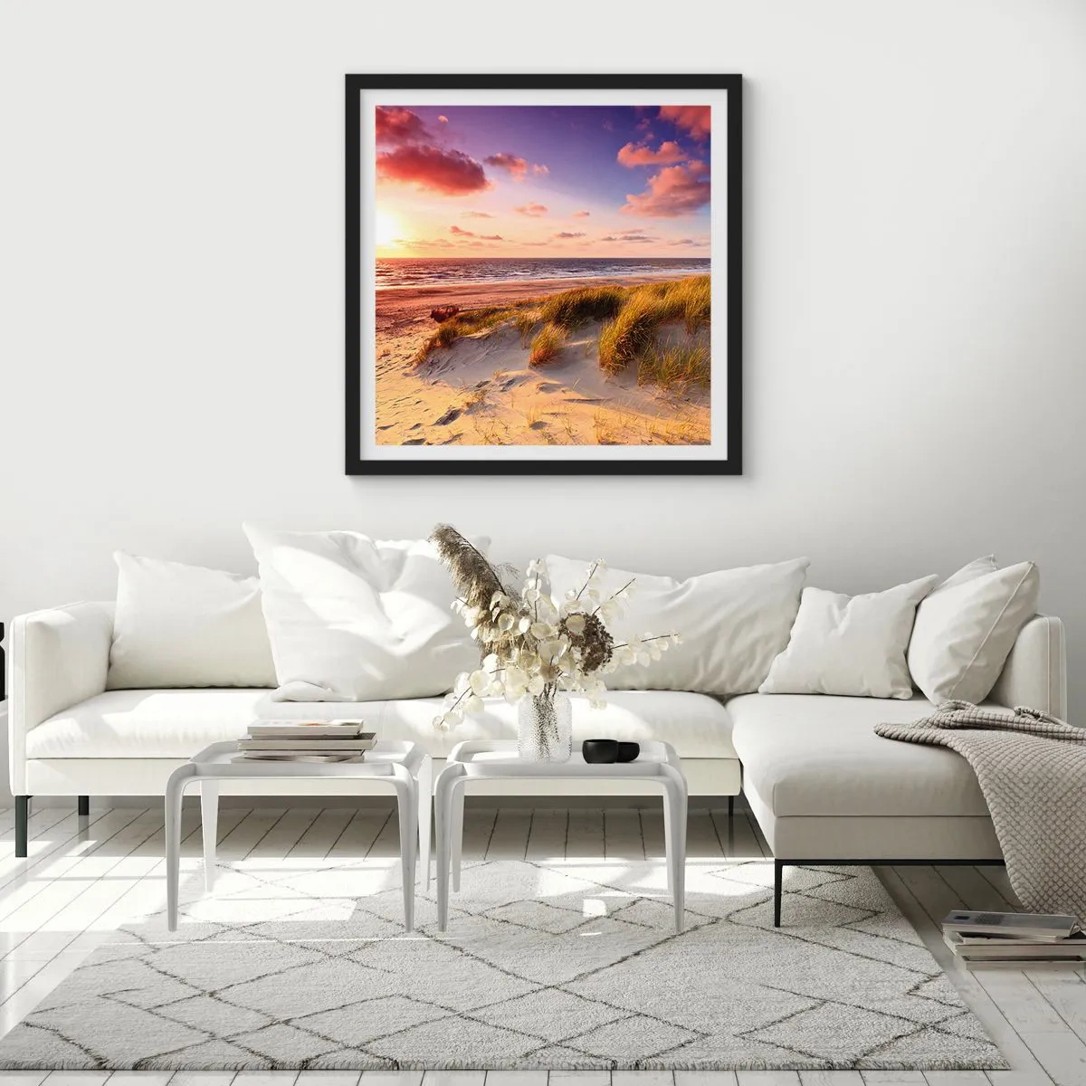 Affisch i svart ram - Luften luktar sommar - 30x30 cm