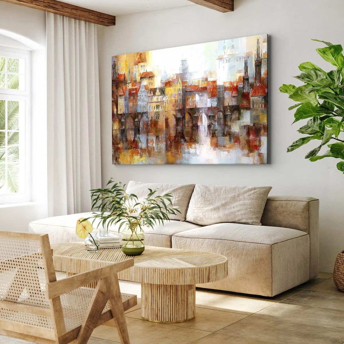 Canvastavla - Bild på duk - Vackert under bron - 120x80 cm