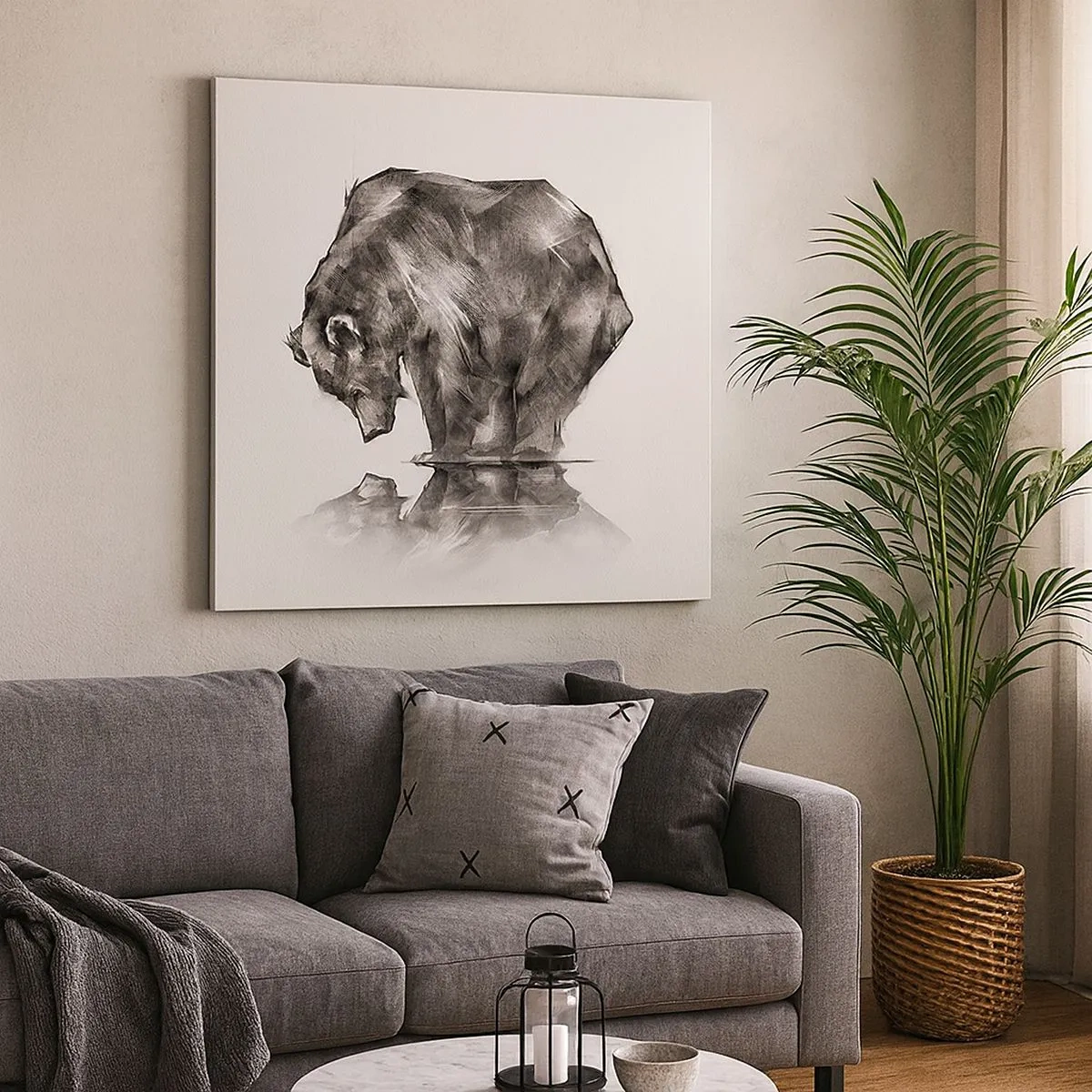 Canvastavla - Bild på duk - Roligt att se någon närstående - 30x30 cm