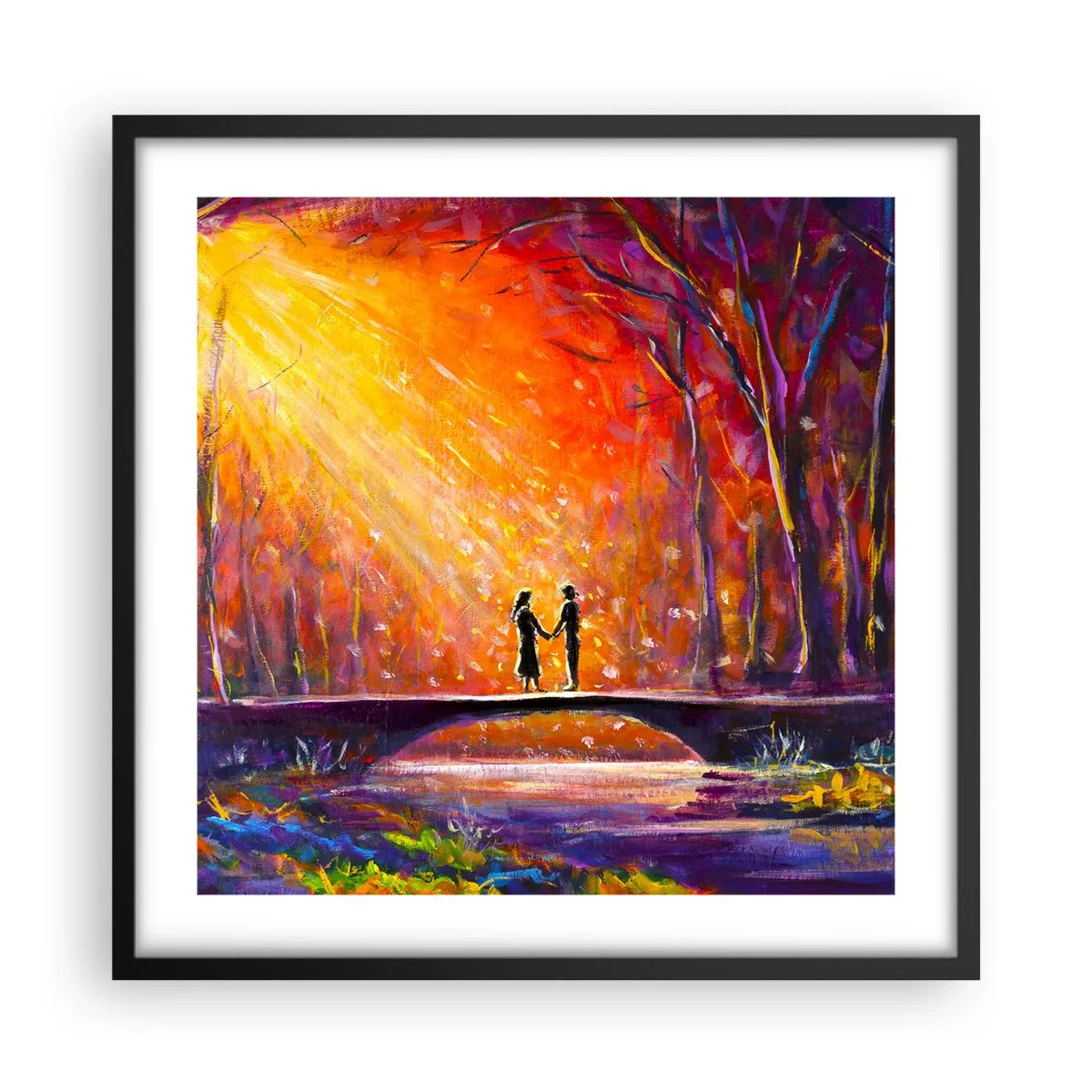 Affisch i svart ram - Himlen älskar också dem - 50x50 cm