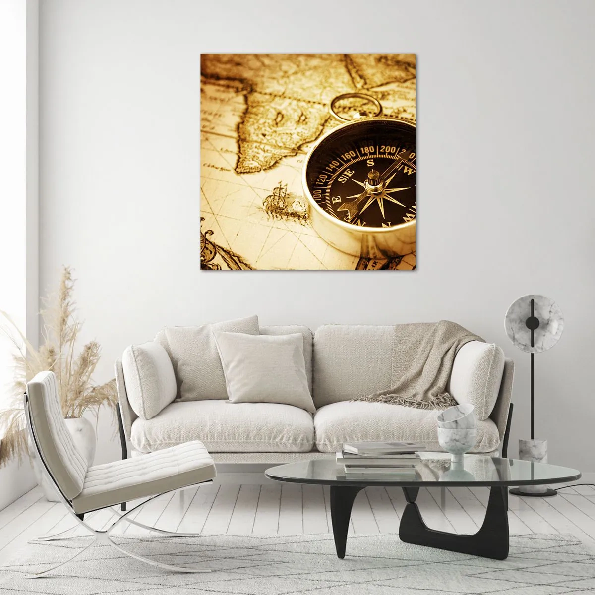 Glastavla - Bild på glas - Västerut eller österut? - 50x50 cm