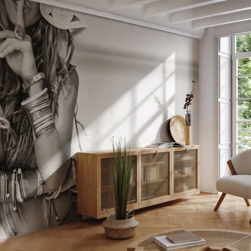 Självhäftande Fototapet Deluxe Sticker - Som flickorna brukar - Kvinna, Boho, Årgång - 250x175 cm