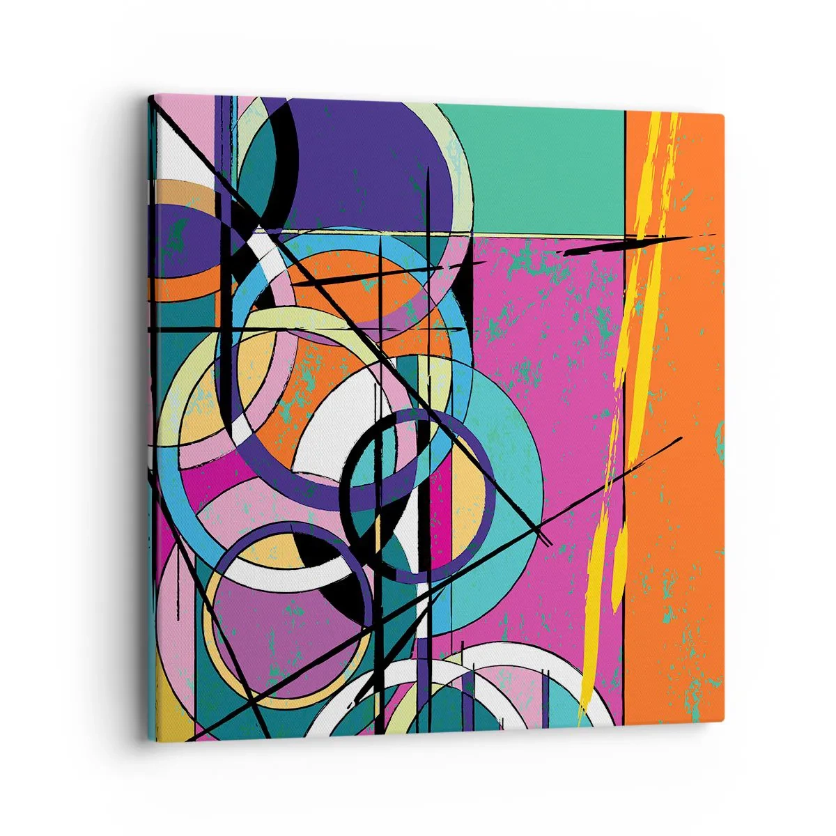 Canvastavla - Bild på duk - Hjul efter hjul - 30x30 cm