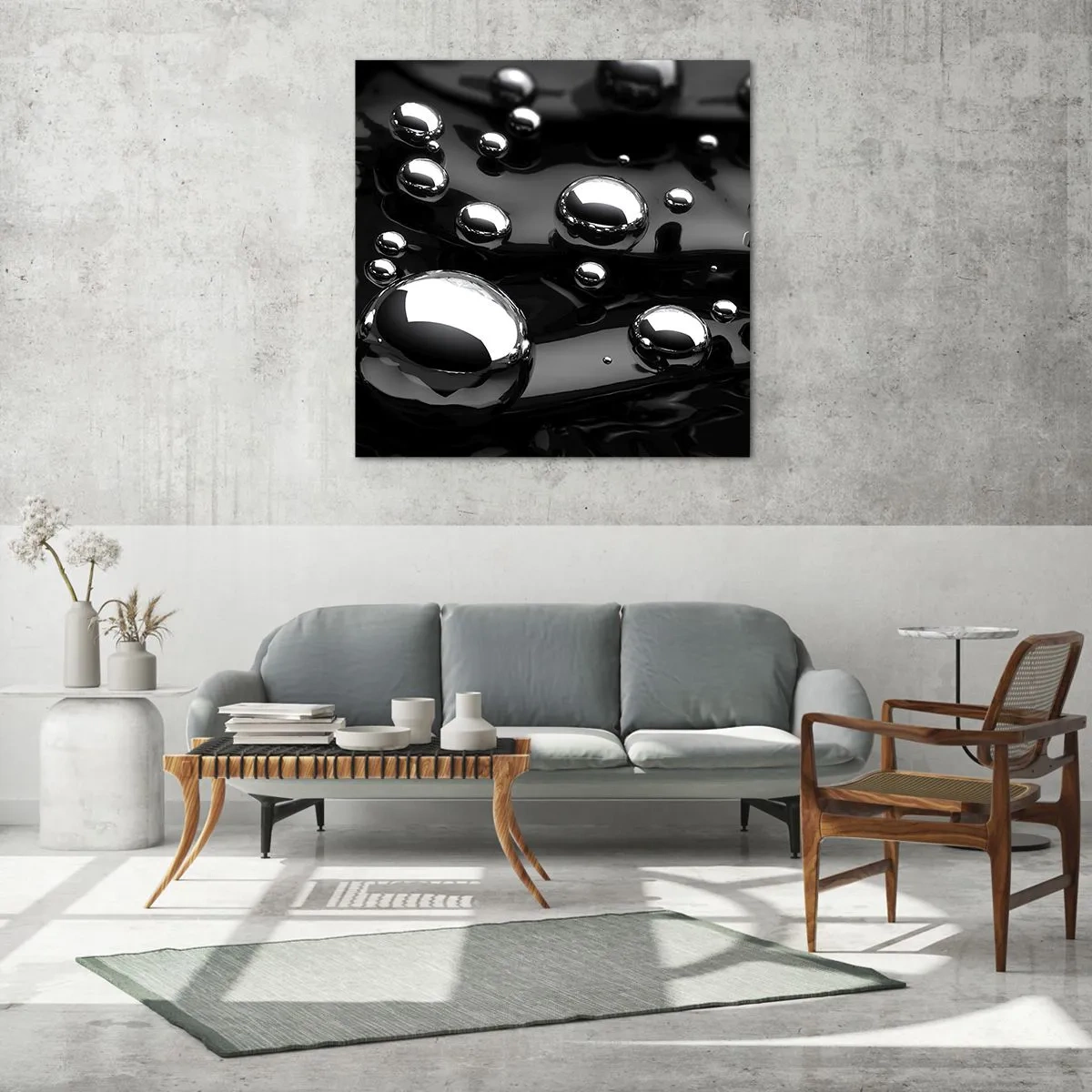Glastavla - Bild på glas - Ur svarta massan - 50x50 cm