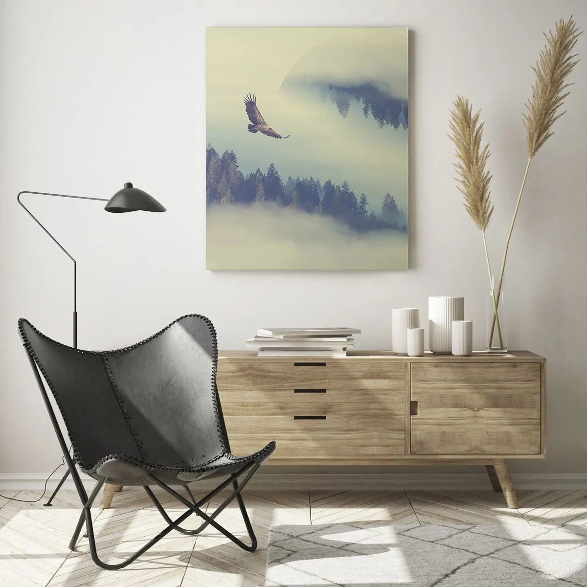 Glastavla - Bild på glas - Örnens skugga - 50x70 cm