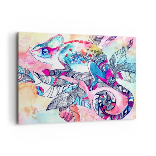 Canvastavla - Bild på duk - Färgglad som vår värld - 100x70 cm