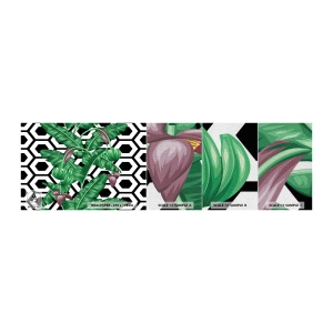 Provbit av fototapet Premium Canvas - Symmetrisk komposition från naturen - Abstraktion, Blad, Blomma - 100x30 cm