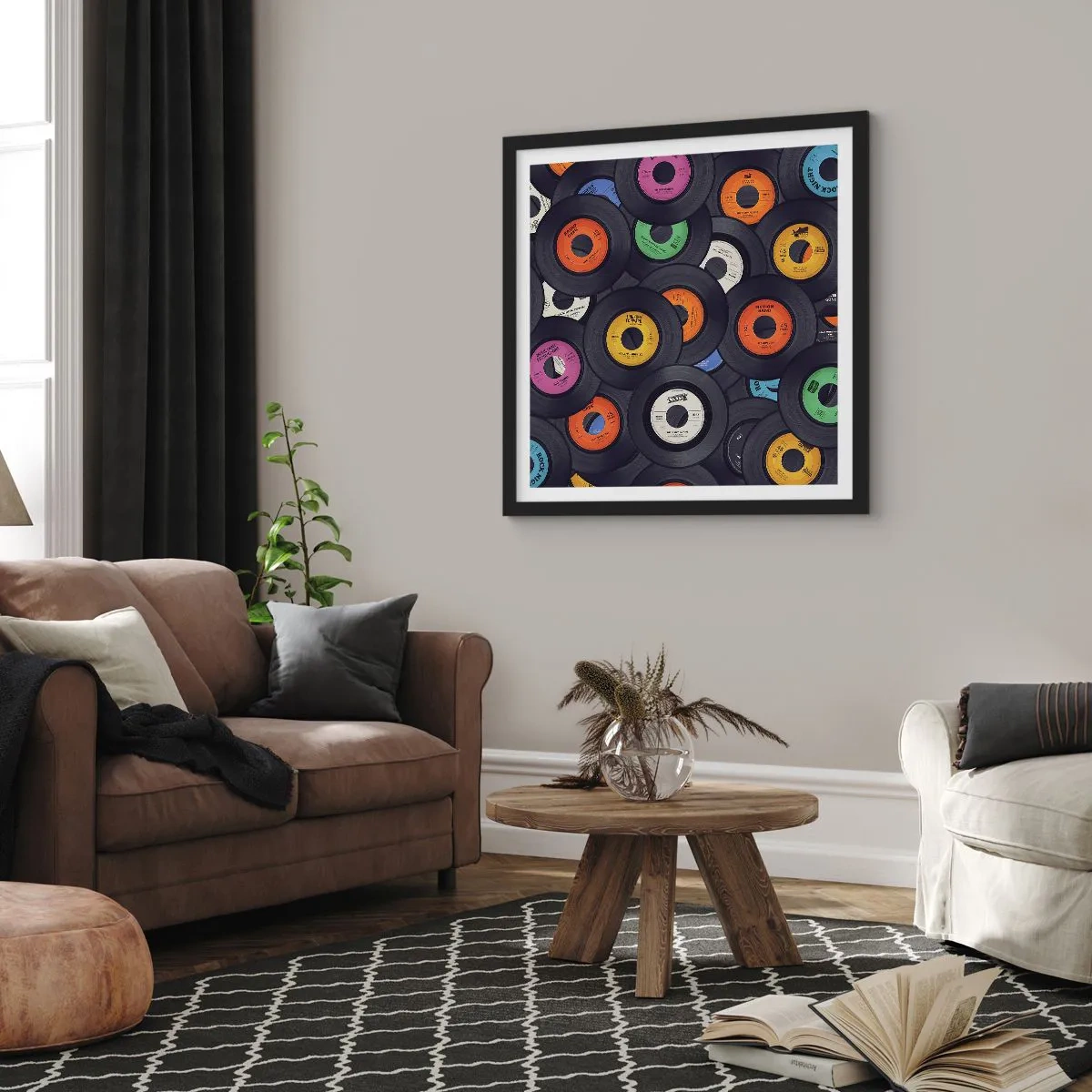 Affisch i svart ram - Klassikens färger - 50x50 cm