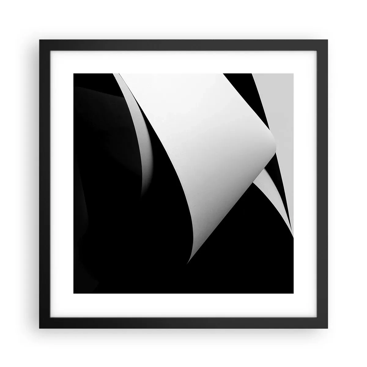 Affisch i svart ram - Ljusplan från skuggornas djup - 40x40 cm